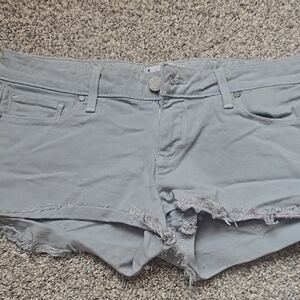 PAIGE | GRAY JEANS SHORTS WITH DISTRESSED HEM | SIZE 26